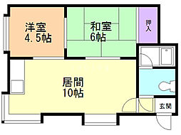 スタジオS-1 2LDKの間取図画像