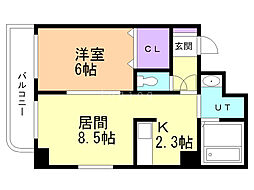 N35フジイMS 1LDKの間取図画像