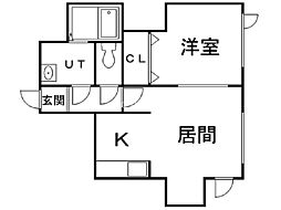 ノースリバー緑苑台 1LDKの間取図画像