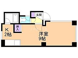 ハイアット麻生 1Kの間取図画像
