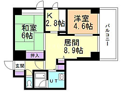 藤井ビルN40 2LDKの間取図画像