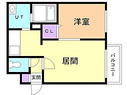 エクセレント麻生 1LDKの間取図画像