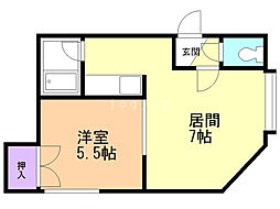 エクセレント新川 1DKの間取図画像