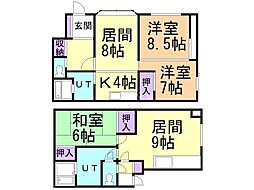 長谷川ハイツ 3LDKの間取図画像