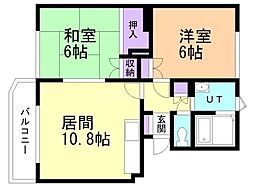 ラフィネ27 2LDKの間取図画像