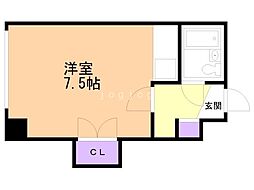ホワイトビルA ワンルームの間取図画像