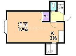 ビッグバーンズマンションN22 1Kの間取図画像
