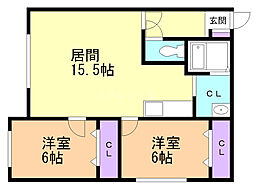 間取図画像 2LDK