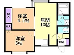 プラドールルア 2LDKの間取図画像