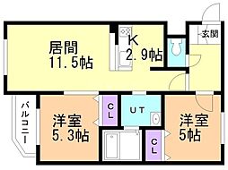 間取図画像 2LDK