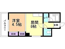第53松井ビル 1DKの間取図画像