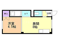 連北30条 1LDKの間取図画像