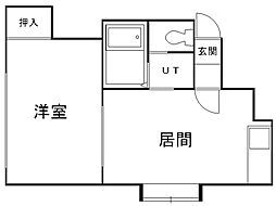 シェーンブルン北26条 1DKの間取図画像