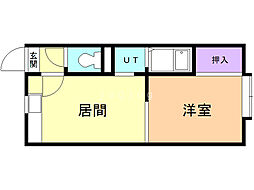 メルヴィーユN24 1DKの間取図画像