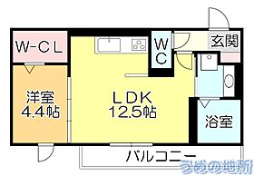 アピリシティII 103 ｜ 福岡県久留米市野中町（賃貸アパート1LDK・1階・41.86㎡） その2