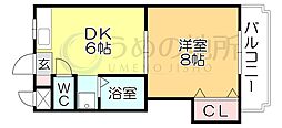 シャロム国分 1DKの間取図画像