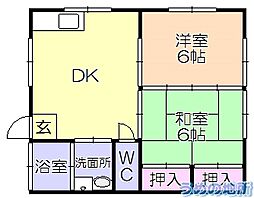辻コーポ 2DKの間取図画像
