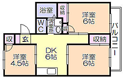 コーポ橋口東棟 3DKの間取図画像