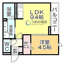 D-ROOM　FIRST　大善寺駅前 105 ｜ 福岡県久留米市大善寺大橋１丁目（賃貸アパート1LDK・1階・34.76㎡） その2