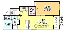 プラムI 103 ｜ 福岡県八女郡広川町大字新代（賃貸アパート1LDK・1階・50.14㎡） その2