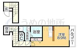 Bonnechance.M-2 ワンルームの間取図画像