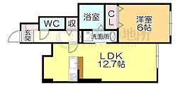 エルグランドパティオ弐番館 1LDKの間取図画像