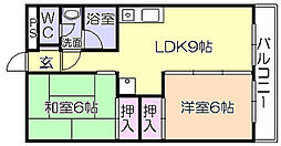 セキレイマンション大手町 2LDKの間取図画像