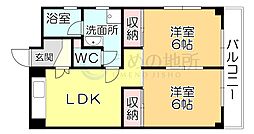 プルミエ東和町 2LDKの間取図画像