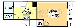 クリオハイム 1DKの間取図画像