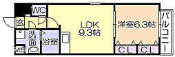 MOONRIVER久留米東町 1LDKの間取図画像