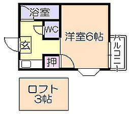 コンパートハウス久留米アネックス ワンルームの間取図画像
