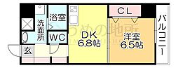 PLACE久留米中央 1DKの間取図画像
