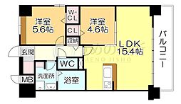 ルシエル 2LDKの間取図画像