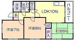 ウッディ野中 3LDKの間取図画像