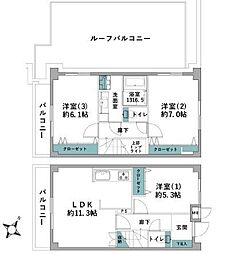 フジビューハイツ新井町 3LDKの間取図画像
