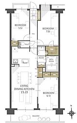 ライオンズマンション東戸塚ヒルズ 3LDKの間取図画像