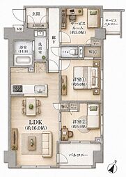 リコットハウス藤沢 2SLDKの間取図画像