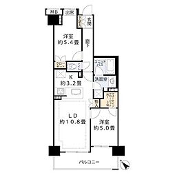 ローヤルシティ小田急相模原南 2LDKの間取図画像