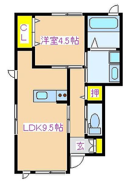 ＧＲＥＣＵ 1C｜鹿児島県霧島市国分野口西(賃貸アパート1LDK・1階・38.71㎡)の写真 その2