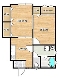 ドロティーアc 2DKの間取図画像