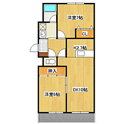 ナディアヴィエーレ 2階2LDKの間取り