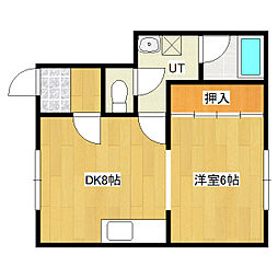 花月コーポ 2階1DKの間取り