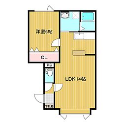 S.Pono（エスポノ） 2階1LDKの間取り