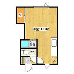 コーポコスモス ワンルームの間取図画像