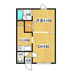 ラ・リベルテ 1LDKの間取図画像