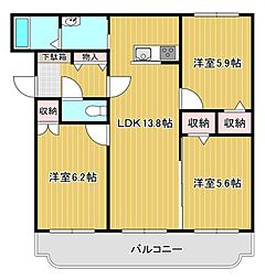 サンクレール常盤 3LDKの間取図画像
