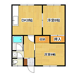 ハイツせんだい 2DKの間取図画像