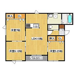 アパート 3LDKの間取図画像