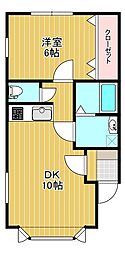 アピアコーポ 1DKの間取図画像