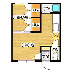 ホワイトビレッジ 1DKの間取図画像